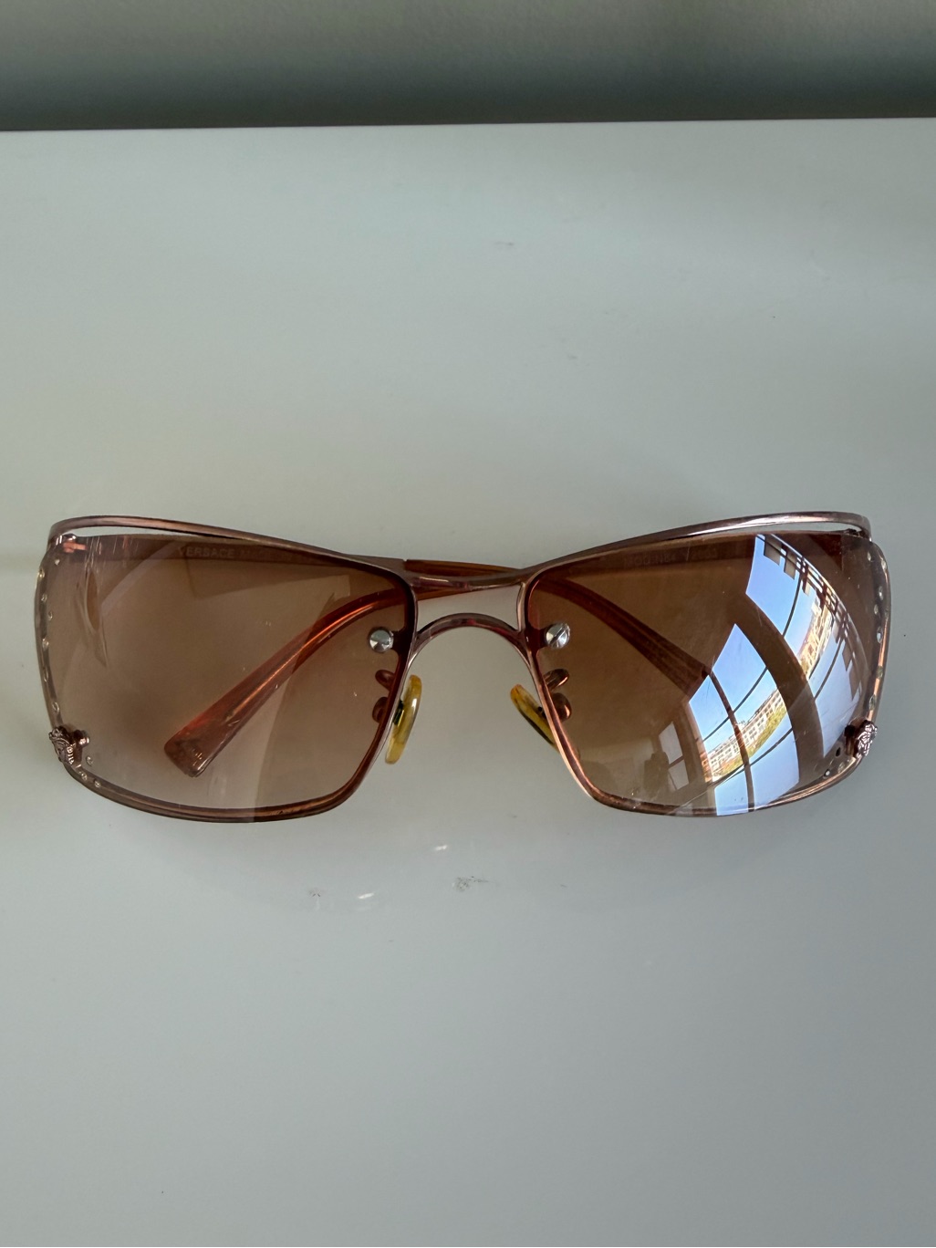 Versace 90s Vintage Y2k Brown Gradient Sunglasses